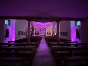 Beleuchtung Kirche Balzfeld für ein Chorkonzert